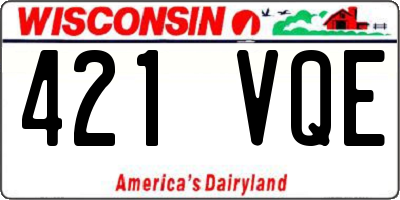WI license plate 421VQE