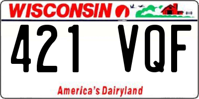 WI license plate 421VQF