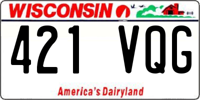 WI license plate 421VQG