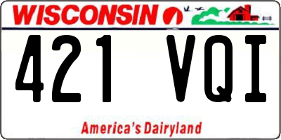 WI license plate 421VQI