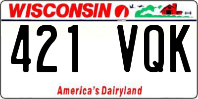 WI license plate 421VQK