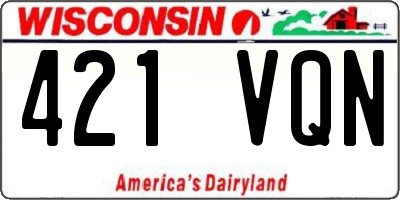 WI license plate 421VQN