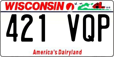 WI license plate 421VQP