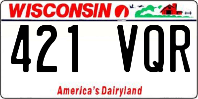 WI license plate 421VQR