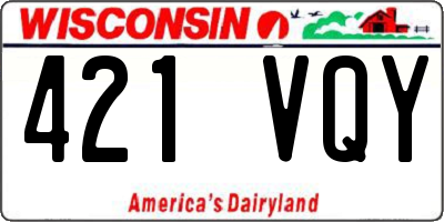 WI license plate 421VQY