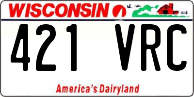WI license plate 421VRC
