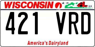 WI license plate 421VRD