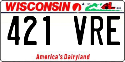 WI license plate 421VRE