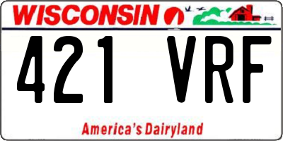 WI license plate 421VRF