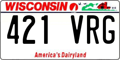 WI license plate 421VRG