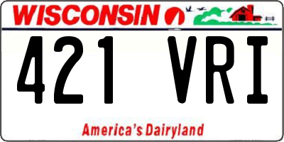 WI license plate 421VRI