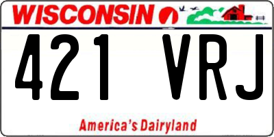 WI license plate 421VRJ