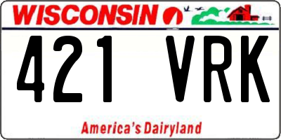 WI license plate 421VRK