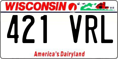 WI license plate 421VRL