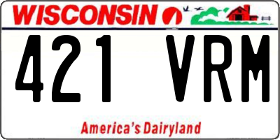 WI license plate 421VRM