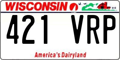 WI license plate 421VRP