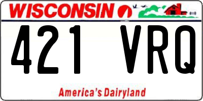WI license plate 421VRQ