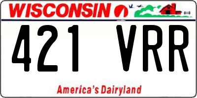 WI license plate 421VRR
