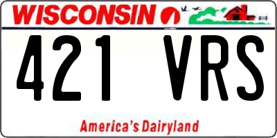 WI license plate 421VRS