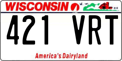 WI license plate 421VRT