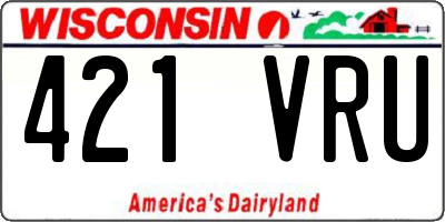 WI license plate 421VRU
