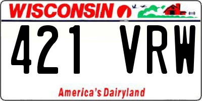 WI license plate 421VRW