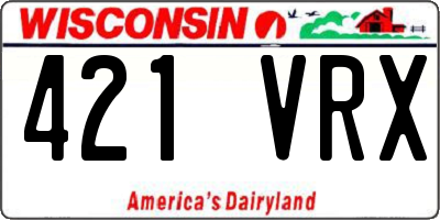 WI license plate 421VRX