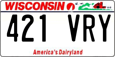 WI license plate 421VRY