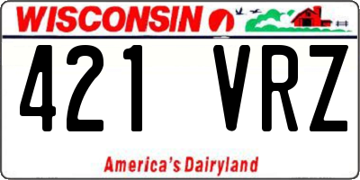 WI license plate 421VRZ