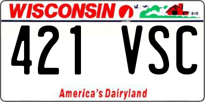 WI license plate 421VSC