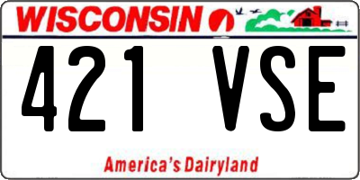 WI license plate 421VSE