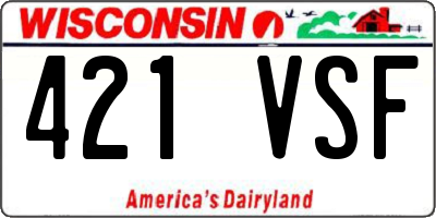 WI license plate 421VSF