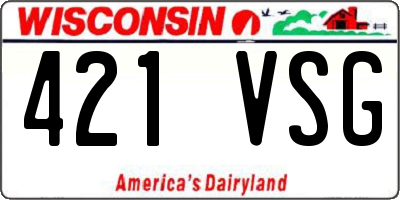 WI license plate 421VSG