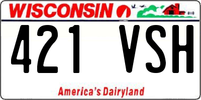 WI license plate 421VSH