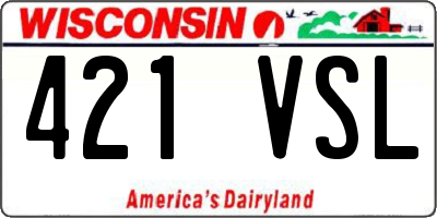 WI license plate 421VSL