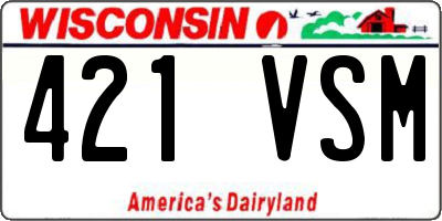 WI license plate 421VSM