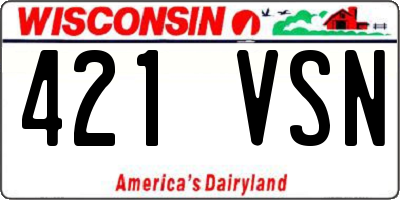 WI license plate 421VSN