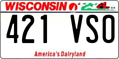WI license plate 421VSO