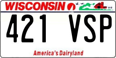 WI license plate 421VSP