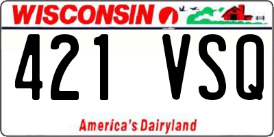 WI license plate 421VSQ