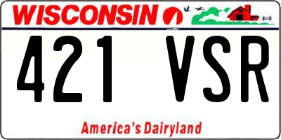 WI license plate 421VSR