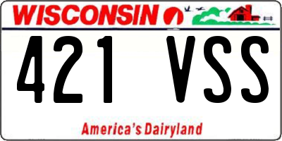 WI license plate 421VSS