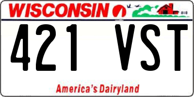 WI license plate 421VST