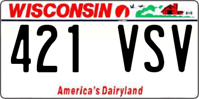 WI license plate 421VSV