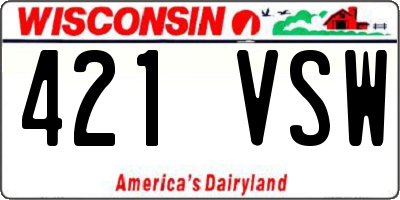 WI license plate 421VSW
