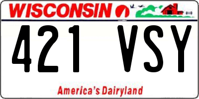 WI license plate 421VSY