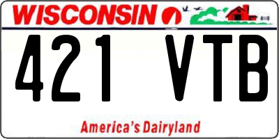 WI license plate 421VTB