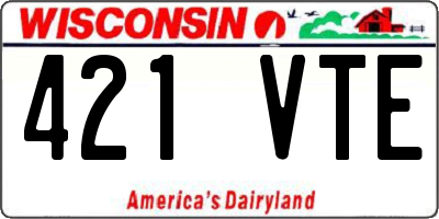 WI license plate 421VTE