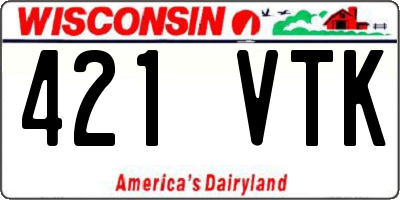 WI license plate 421VTK