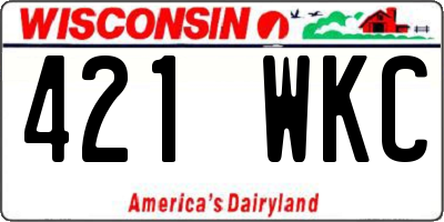 WI license plate 421WKC